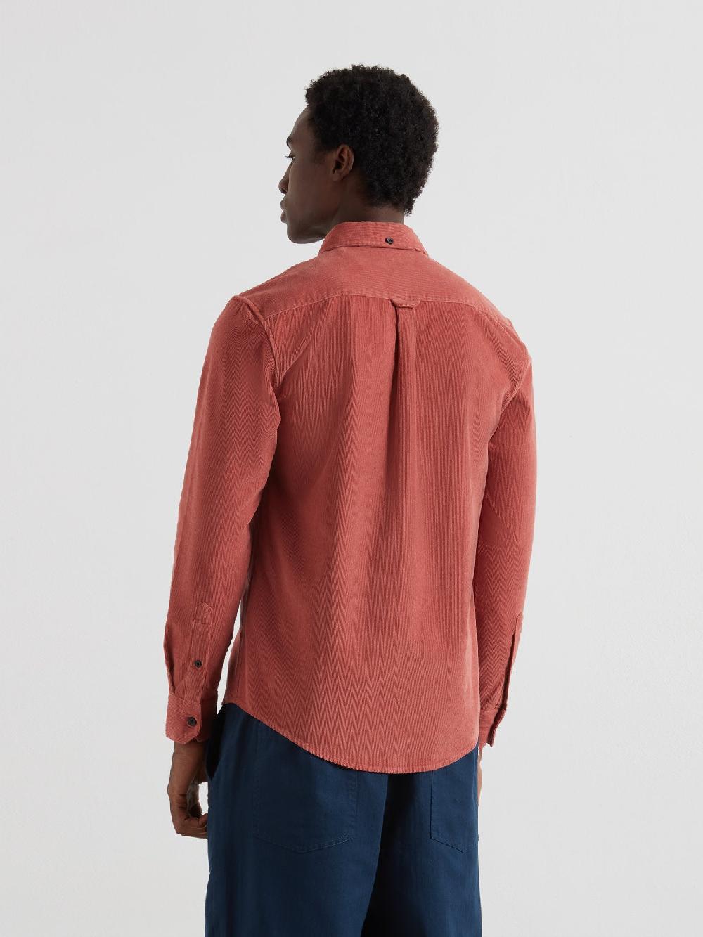 Farah Spencer Casual Fit Corduroy Shirt In Varsity Pink