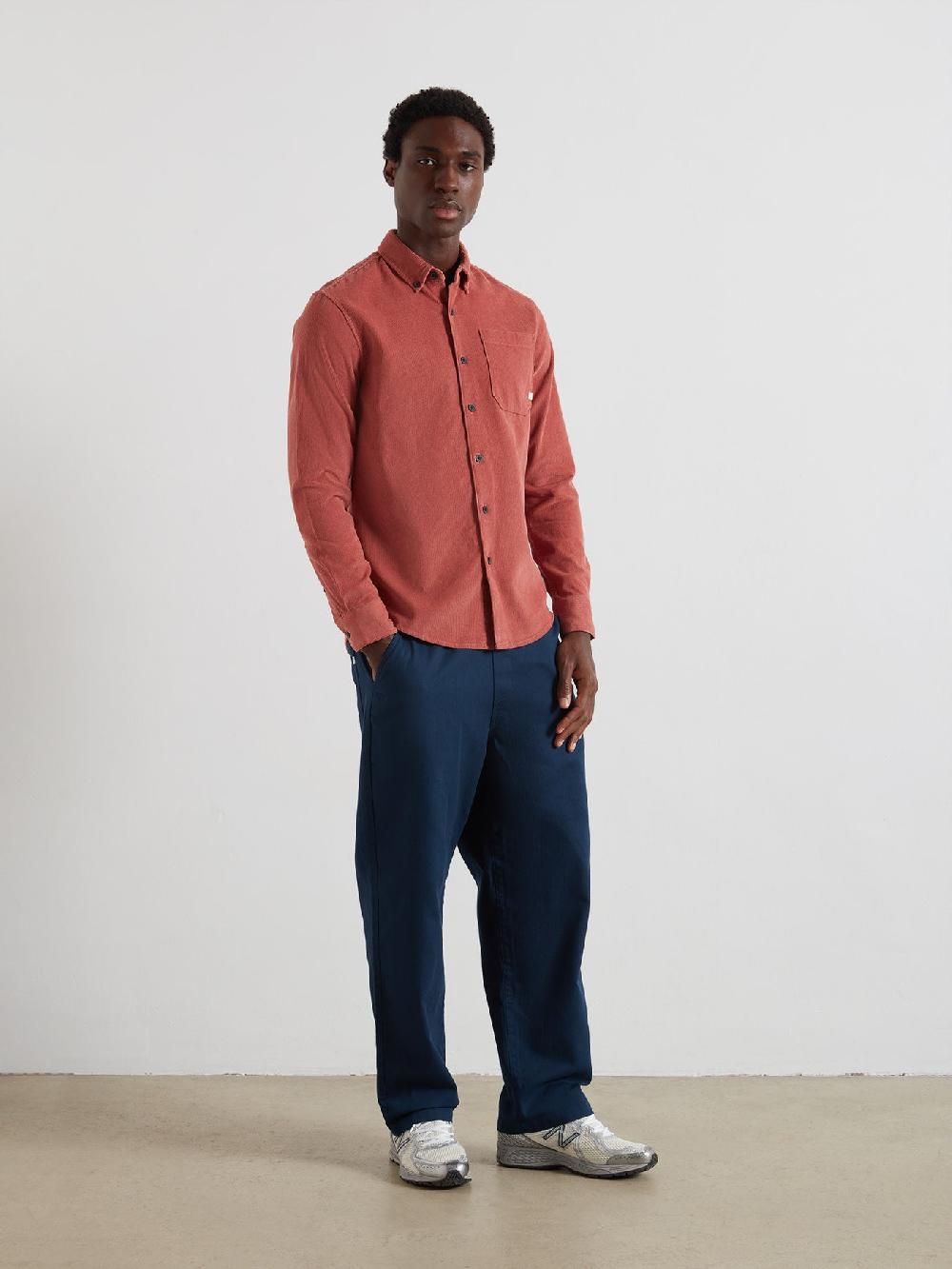 Farah Spencer Casual Fit Corduroy Shirt In Varsity Pink