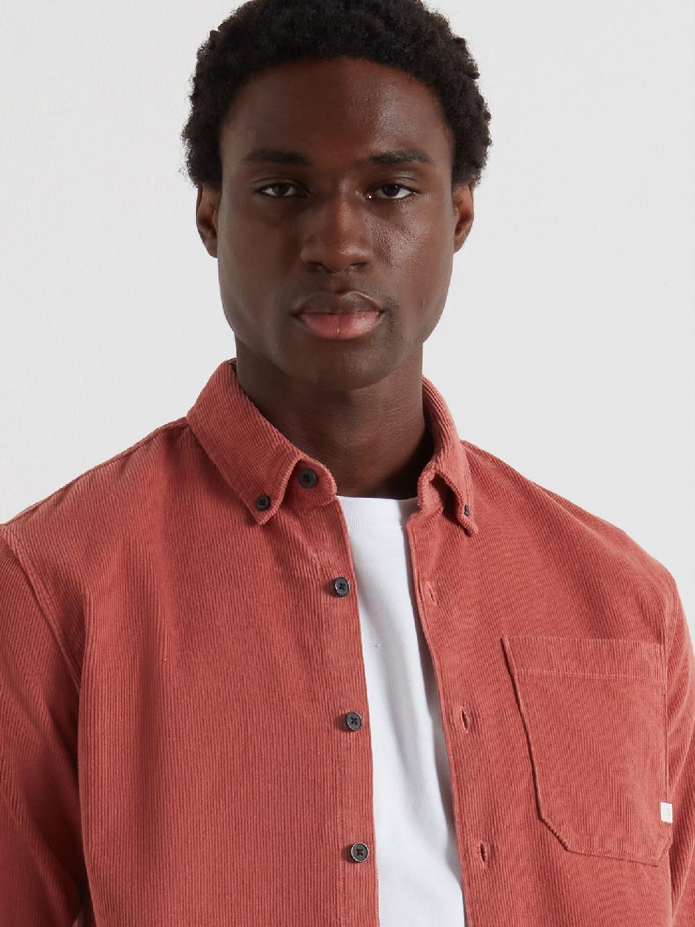 Farah Spencer Casual Fit Corduroy Shirt In Varsity Pink