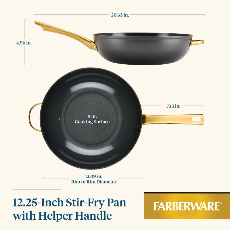 Farberware 12.25-Inch Stir-Fry Pan With Helper Handle