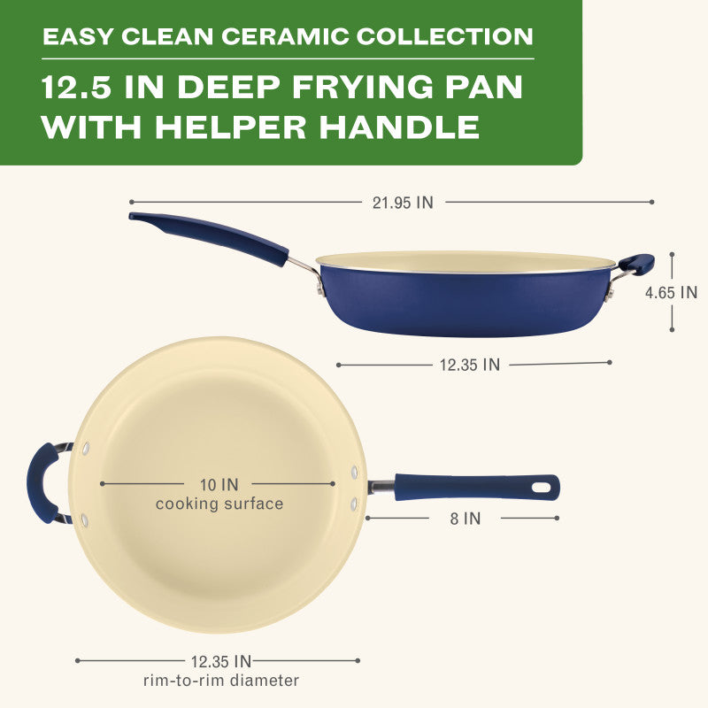 Farberware 12.5-Inch Ceramic Nonstick Frying Pan With Helper Handle
