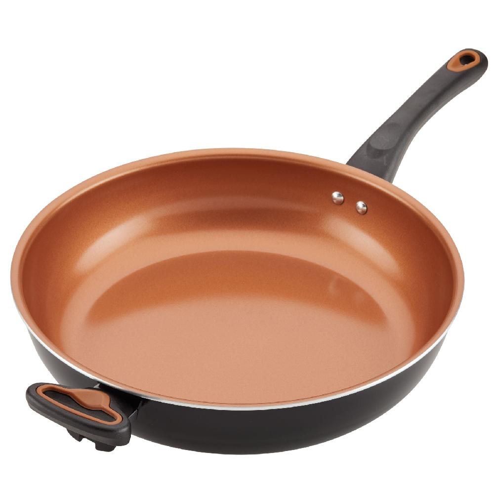 Farberware 12.5-Inch Copper Ceramic Nonstick Deep Frying Pan