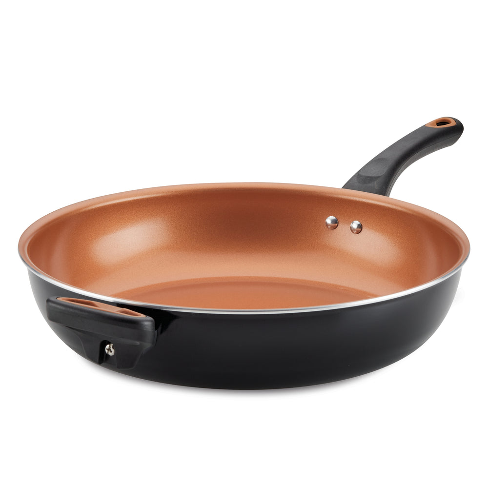 farberware 12.5-Inch Copper Ceramic Nonstick Deep Frying Pan