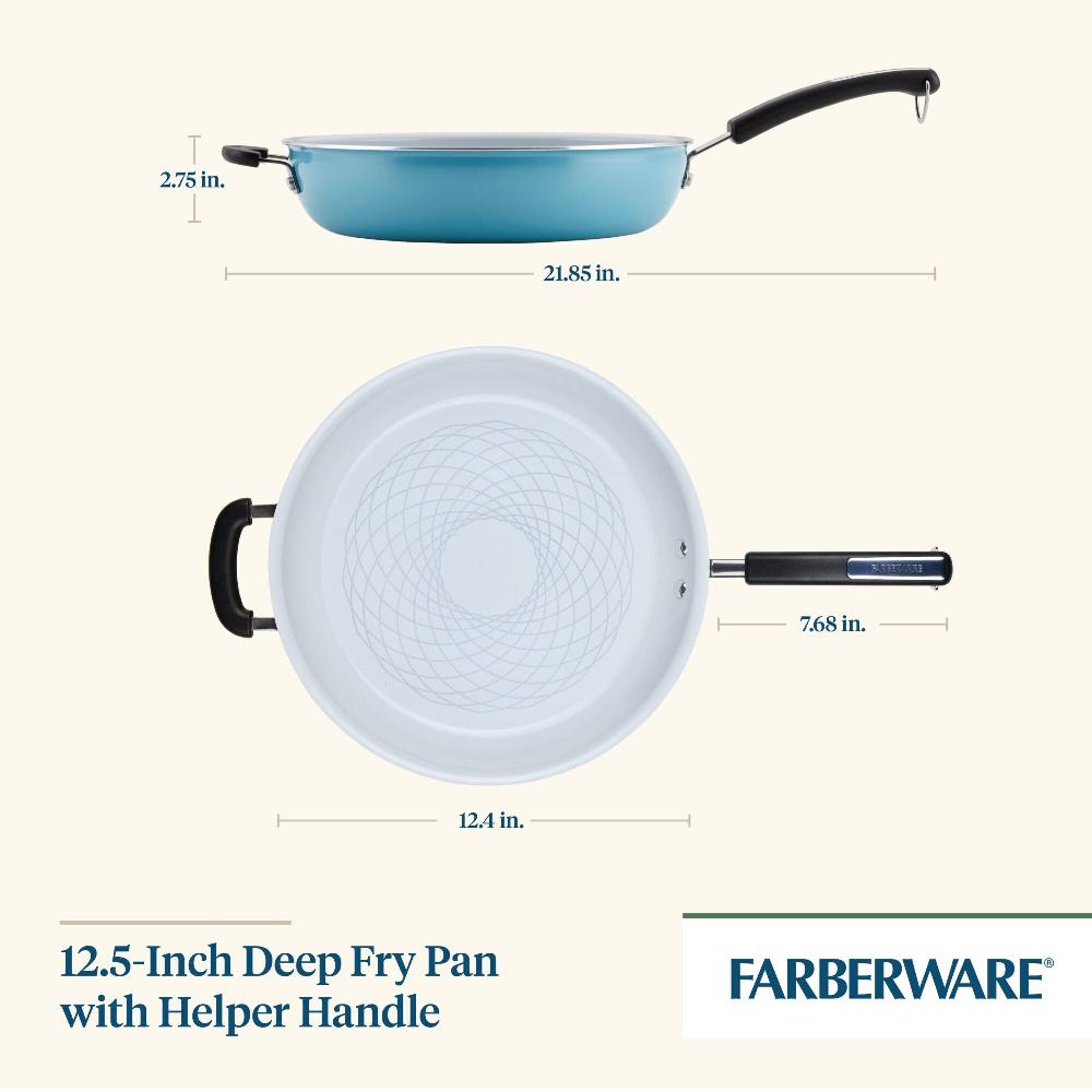 Farberware 12.5-Inch Recycled Aluminum Ceramic Nonstick Deep Frying Pan