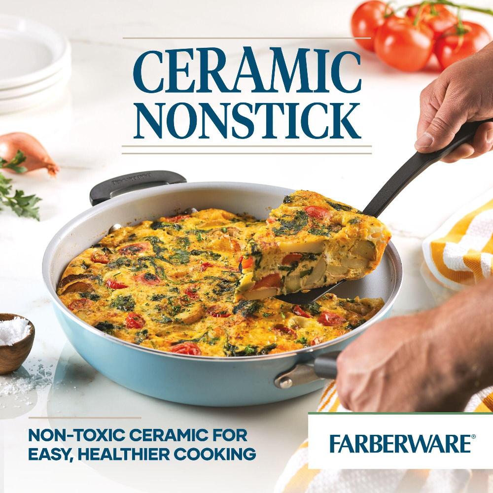 Farberware 12.5-Inch Recycled Aluminum Ceramic Nonstick Deep Frying Pan