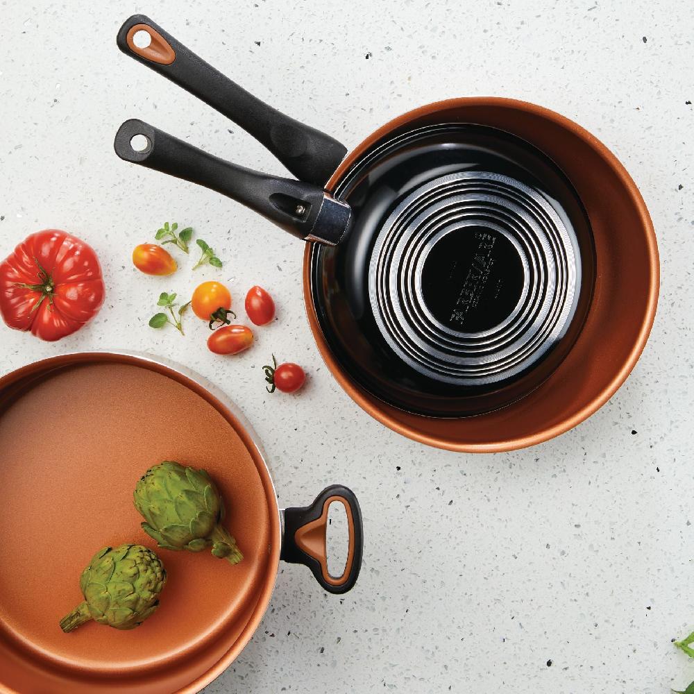 Farberware 12-Piece Copper Ceramic Nonstick Cookware Set