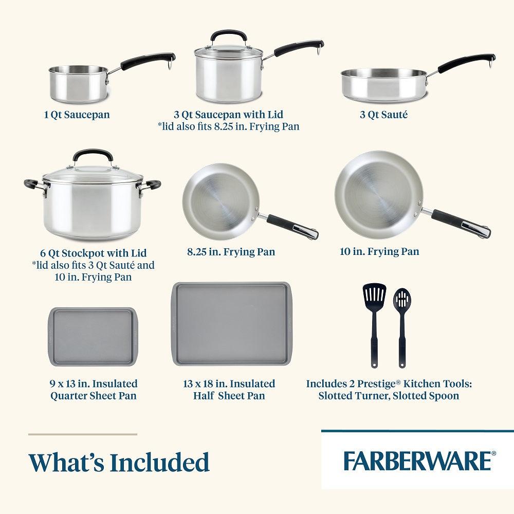 Farberware 12-Piece Stainless Steel Anniversary Bundle