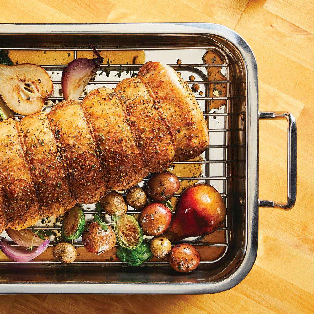 Farberware 17" X 12.25" Stainless Steel Roaster With Rack