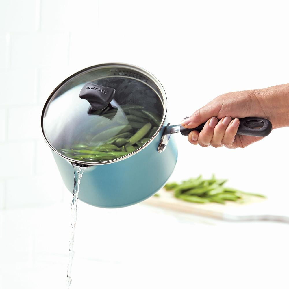 Farberware 3-Quart Nonstick Saucepan With Straining Lid