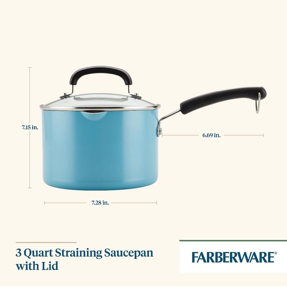 Farberware 3-Quart Recycled Aluminum Nonstick Straining Saucepan