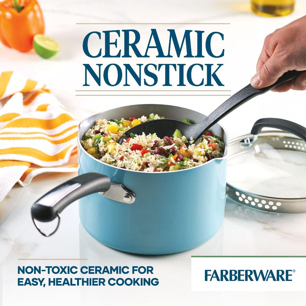 Farberware 3-Quart Recycled Aluminum Nonstick Straining Saucepan