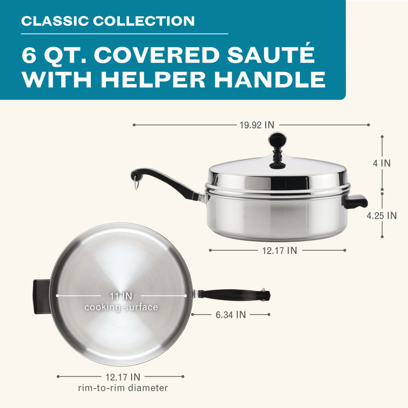 Farberware 6-Quart Stainless Steel Anniversary Edition Saute Pan