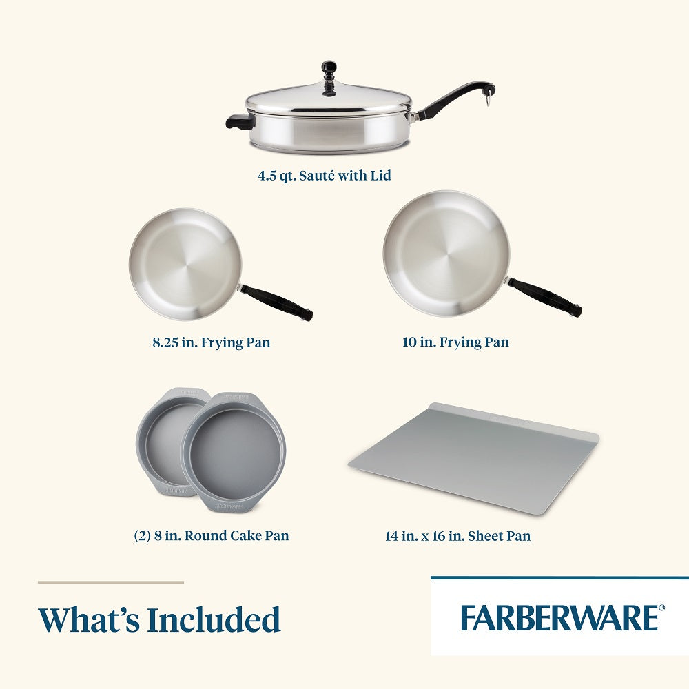 Farberware 7-Piece Stainless Steel Anniversary Bundle