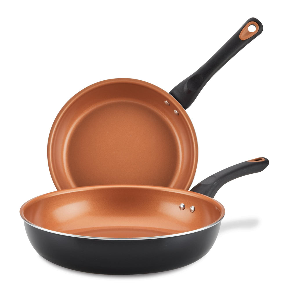 farberware 9.25" & 11.25" Copper Ceramic Nonstick Frying Pan Set