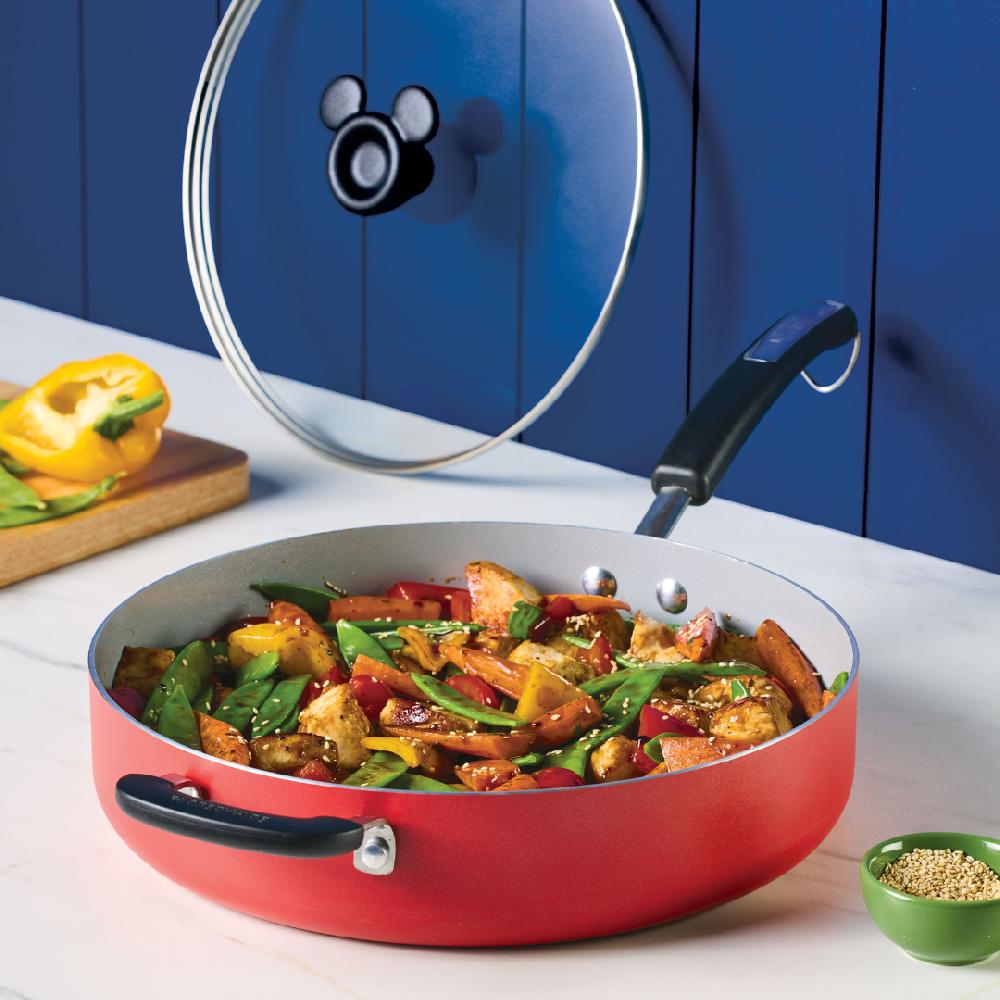 Farberware Bon Voyage 4.5-Quart Ceramic Nonstick Sauté Pan With Lid And Helper Handle