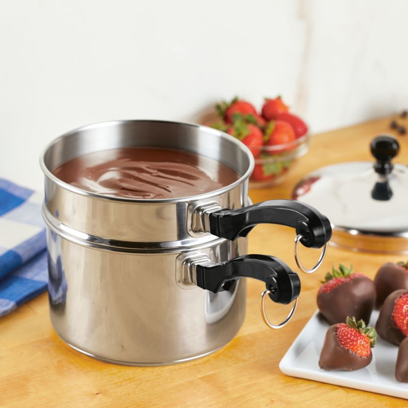 Farberware Classic Series Stainless Steel 2-Qt. Covered Saucepan With Double Boiler Insert