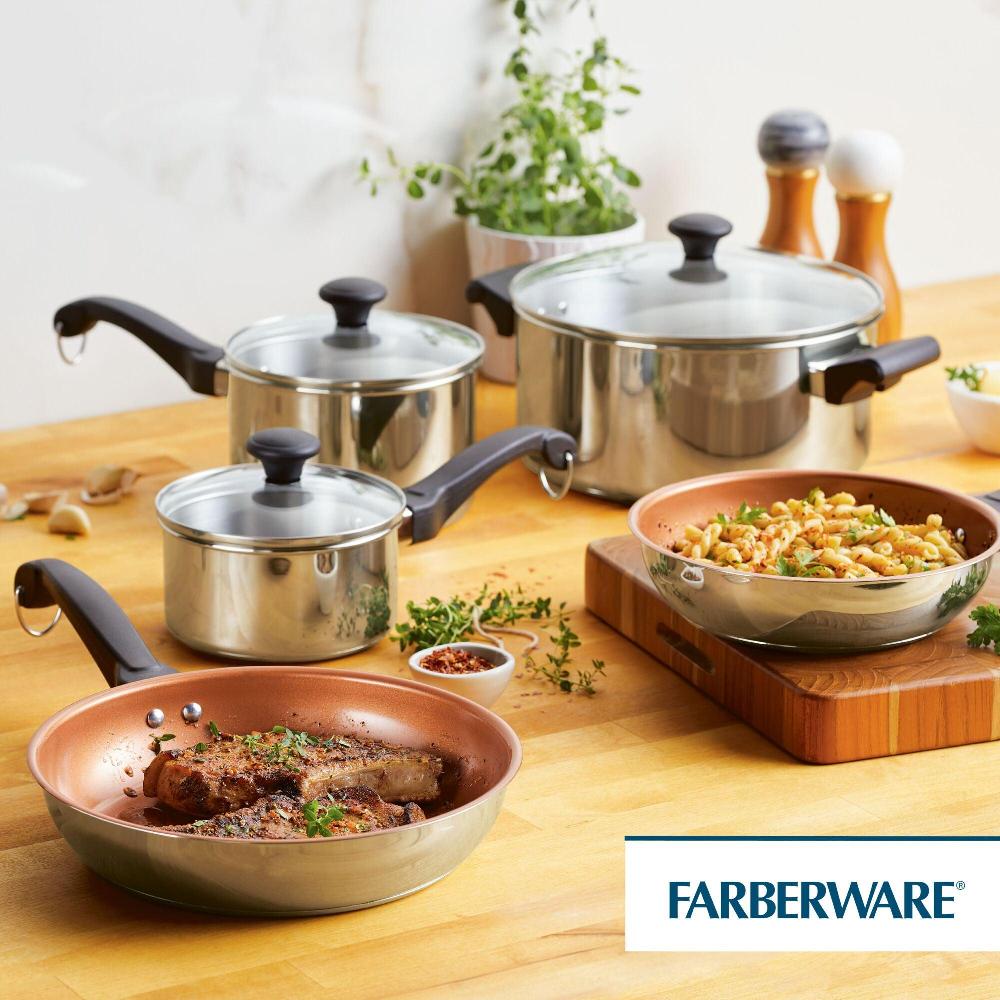 Farberware Classic Traditions Ceramic Stainless Steel 12-Piece Cookware Set