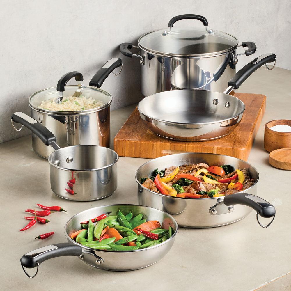 Farberware 10-Piece Stainless Steel Cookware Set