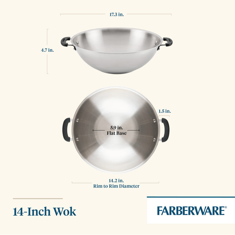 Farberware 14-Inch Stainless Steel Wok
