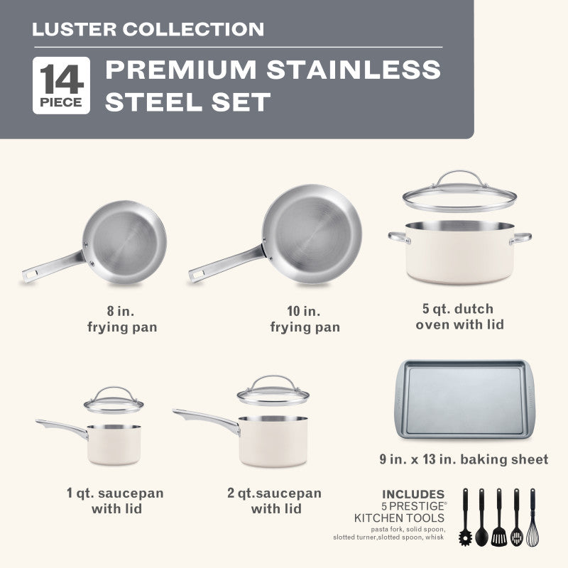 Farberware 14-Piece Stainless Steel Cookware Set