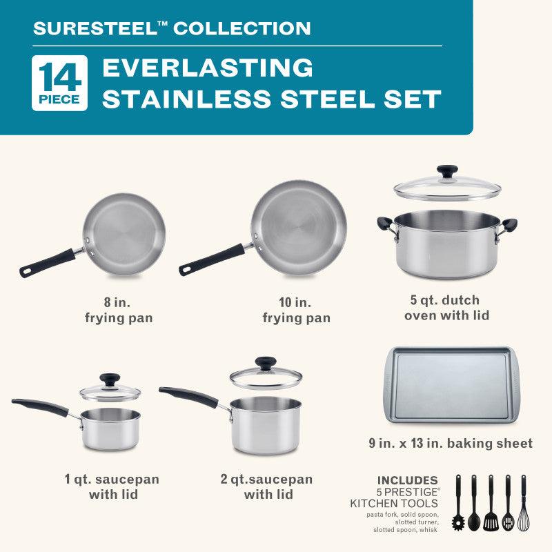 Farberware 14-Piece Stainless Steel Cookware Set