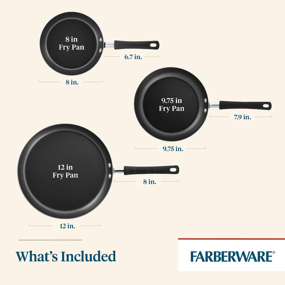 Farberware 3-Piece Nonstick Frying Pan Set