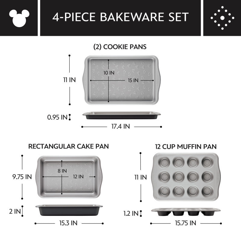 Farberware 4-Piece Cake Muffin And Cookie Pan Set