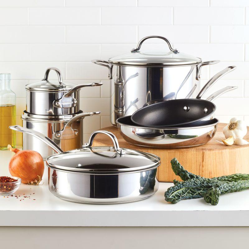 Farberware Millennium Nonstick Stainless Steel 10-Piece Set