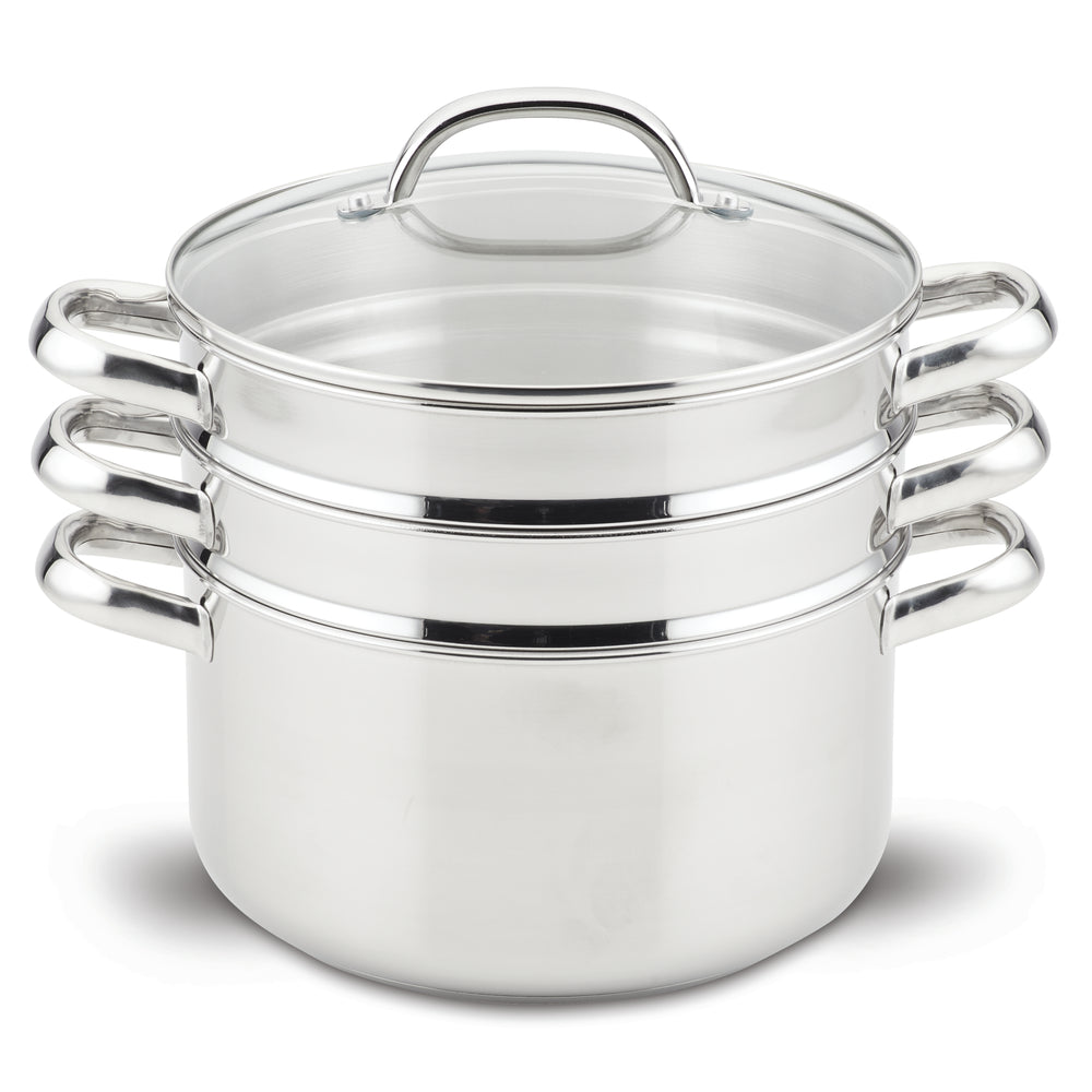 farberware Stainless Steel 6-Quart Steamer Set with Basket