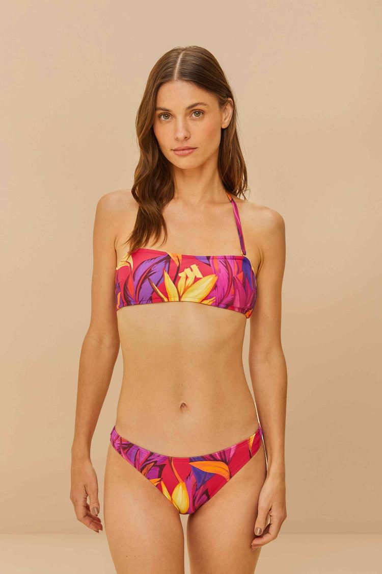 farm rio adidas birds of paradise bold pink bikini PINK