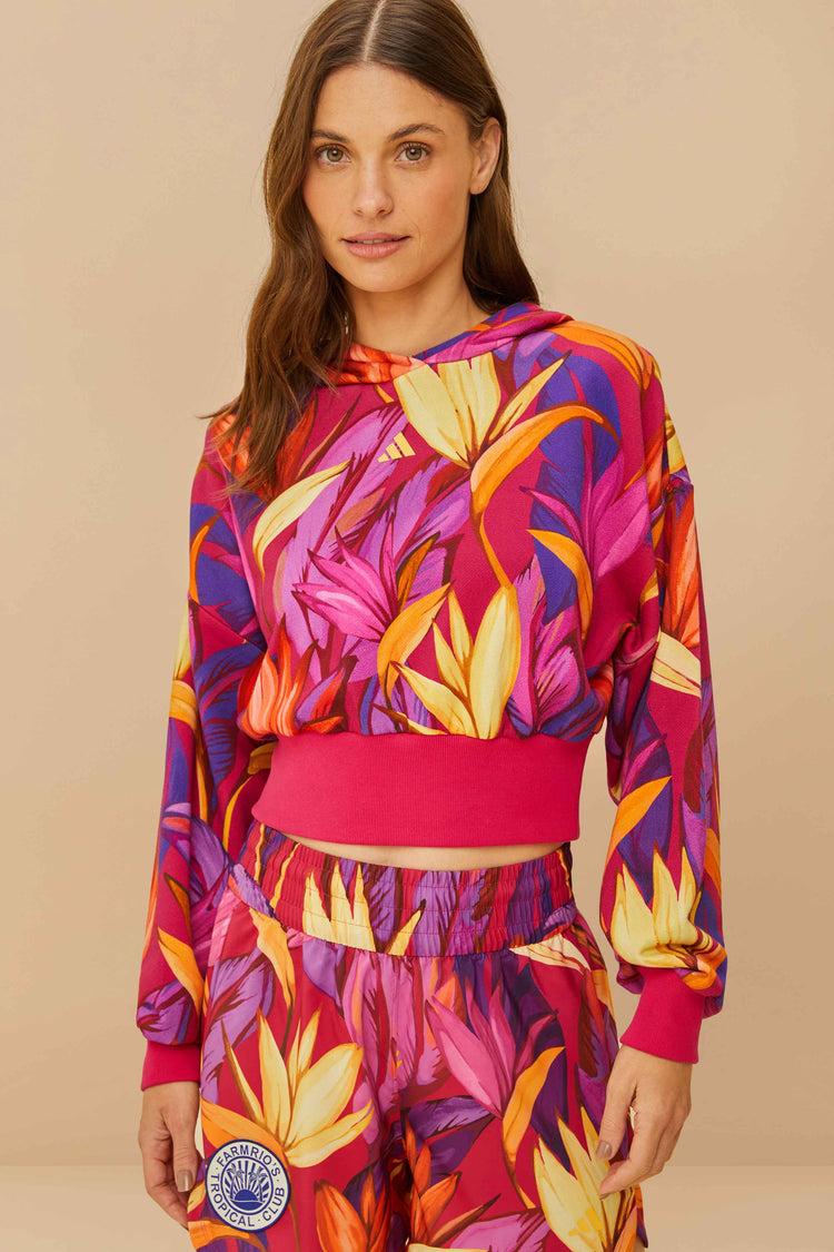 farm rio adidas birds of paradise bold pink jacket PINK