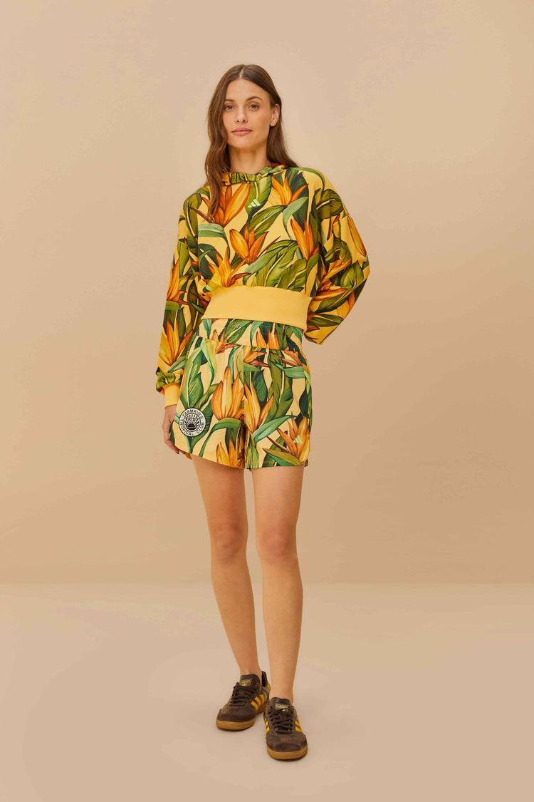 farm rio adidas birds of paradise semi spark short YELLOW