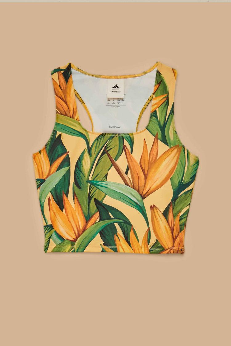Farm Rio Adidas Birds Of Paradise Semi Spark Tank Top YELLOW