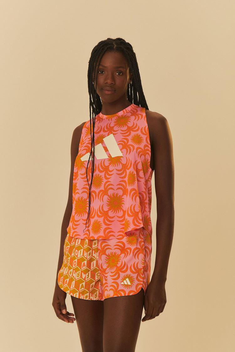 Farm Rio Adidas Farm Palm Flower Pink Trn Tank PINK