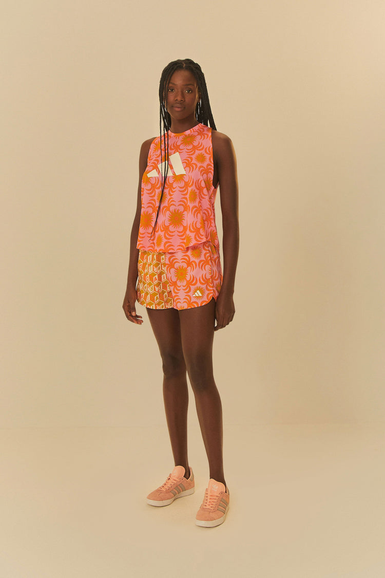 Farm Rio Adidas Farm Palm Flower Pink Trn Tank PINK