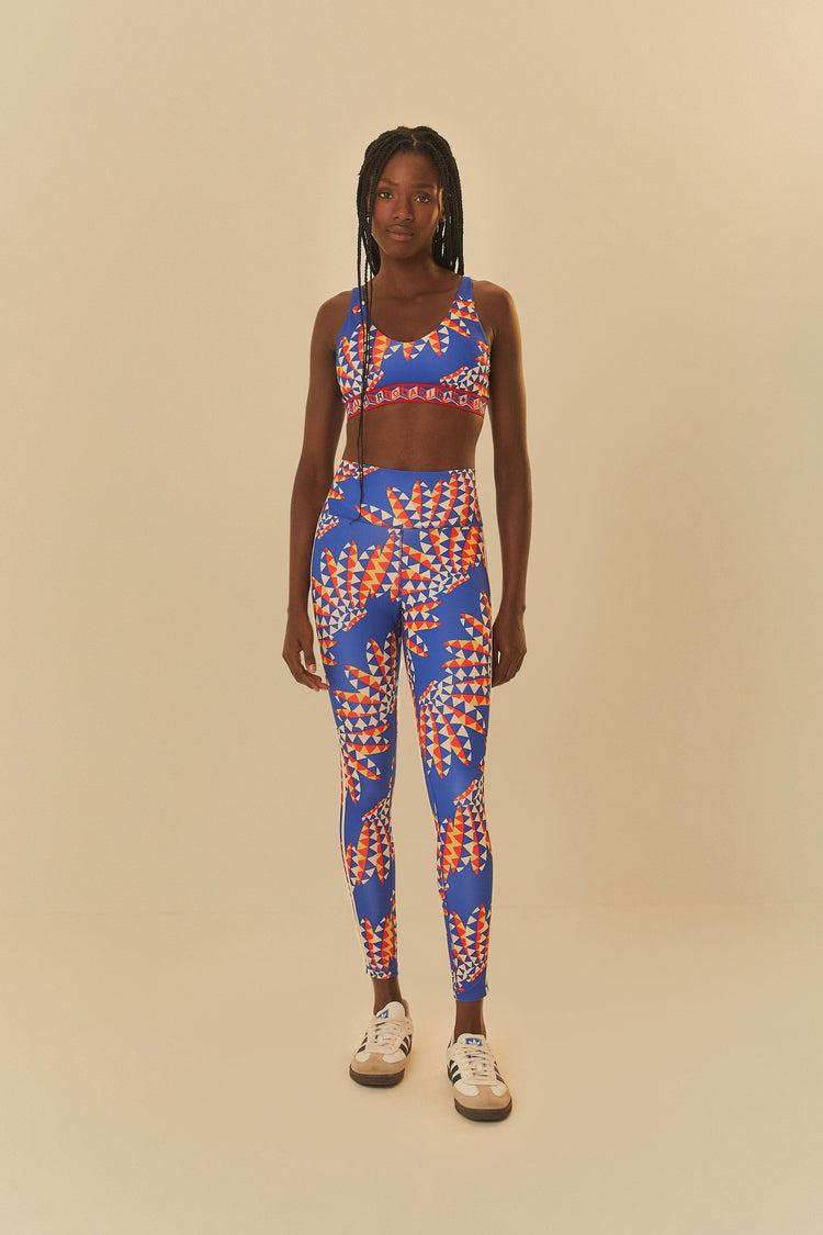 Farm Rio Adidas Farm Psychedelic Wave Blue Bra BLUE