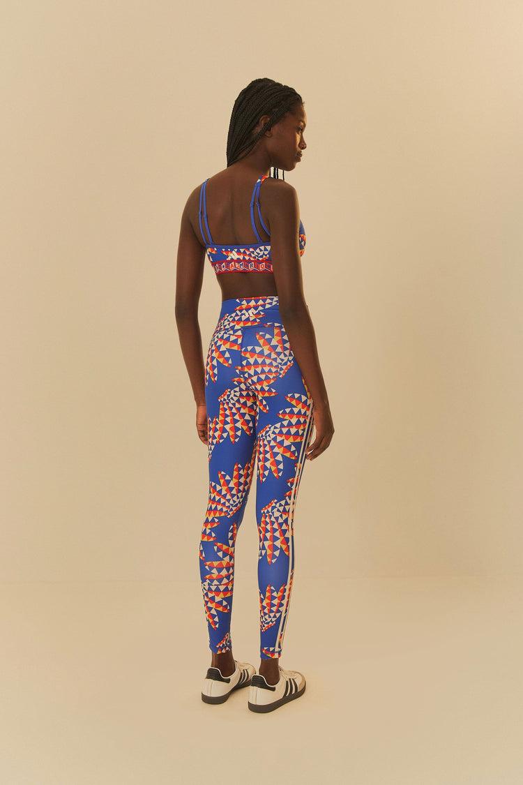 Farm Rio Adidas Farm Psychedelic Wave Blue Leggings BLUE