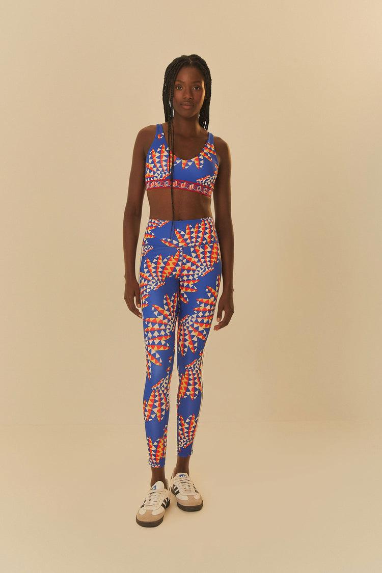 farm rio adidas farm psychedelic wave blue leggings BLUE