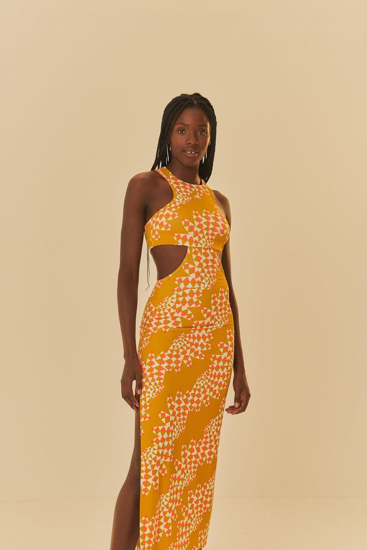 Farm Rio Adidas Farm Psychedelic Wave Green Dress GREEN