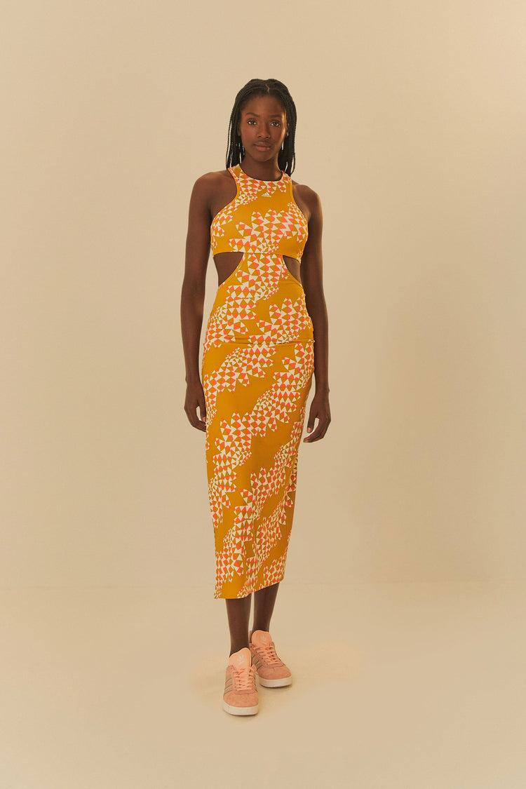 farm rio adidas farm psychedelic wave green dress GREEN