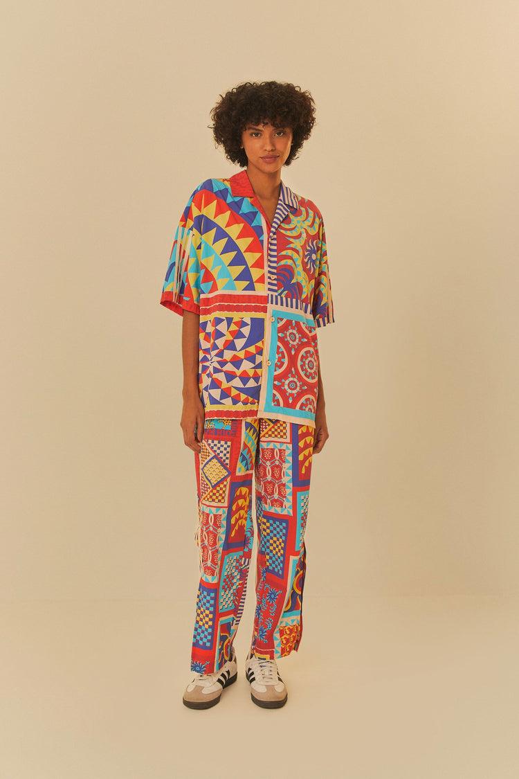 Farm Rio Adidas Farm Solar Kaleidoscope Blue Top BLUE