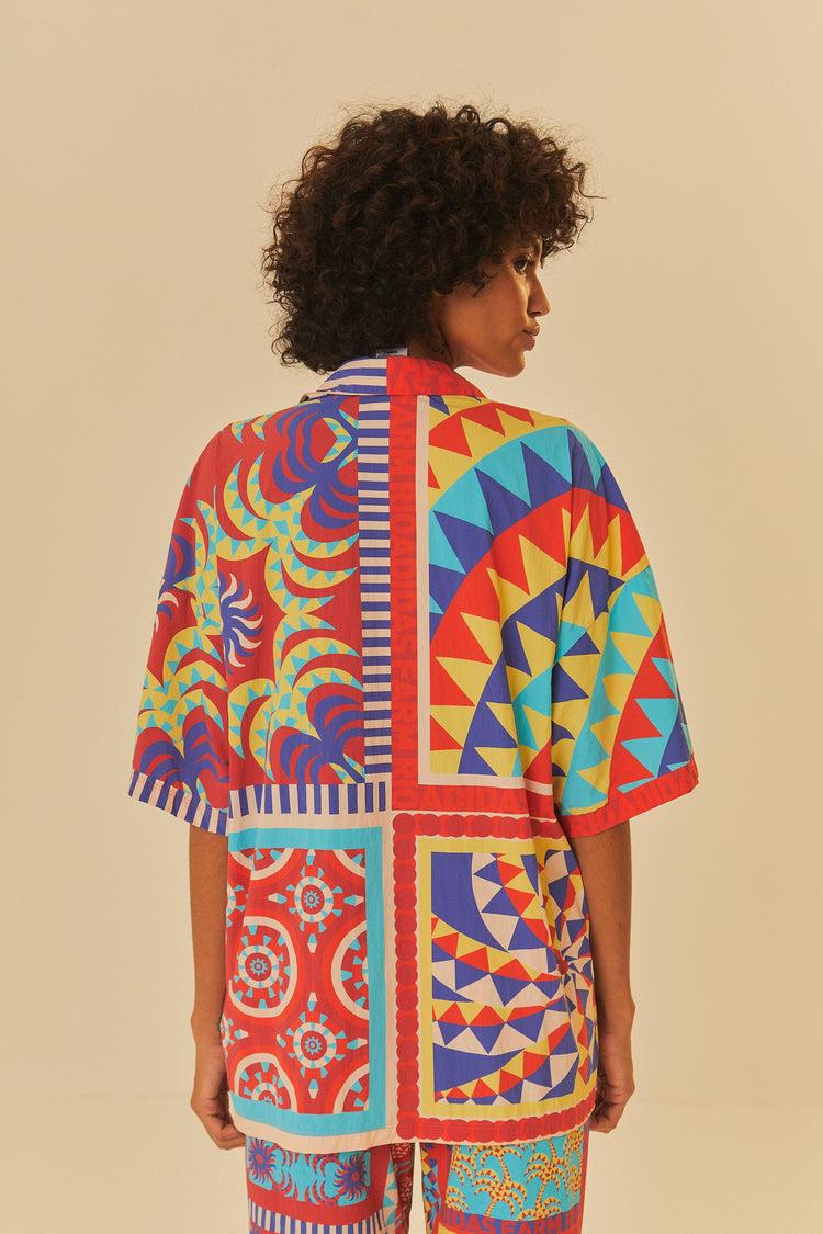 Farm Rio Adidas Farm Solar Kaleidoscope Blue Top BLUE