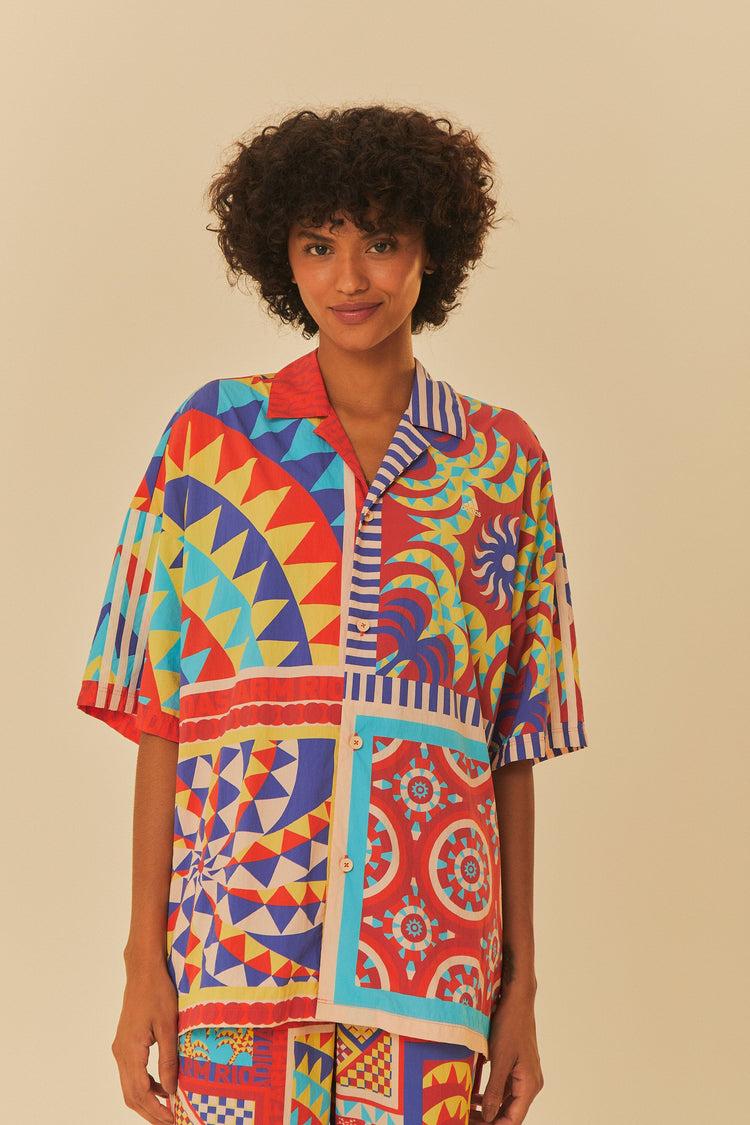 farm rio adidas farm solar kaleidoscope blue top BLUE