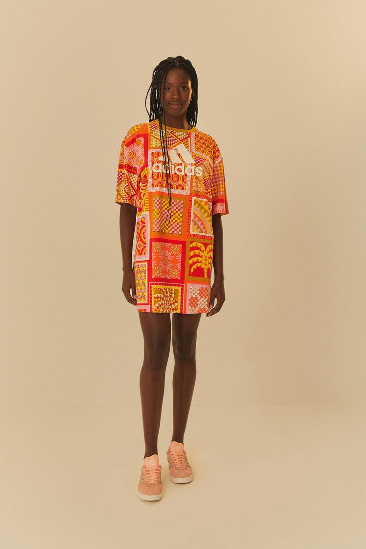 Farm Rio Adidas Farm Solar Kaleidoscope Pink Dress PINK