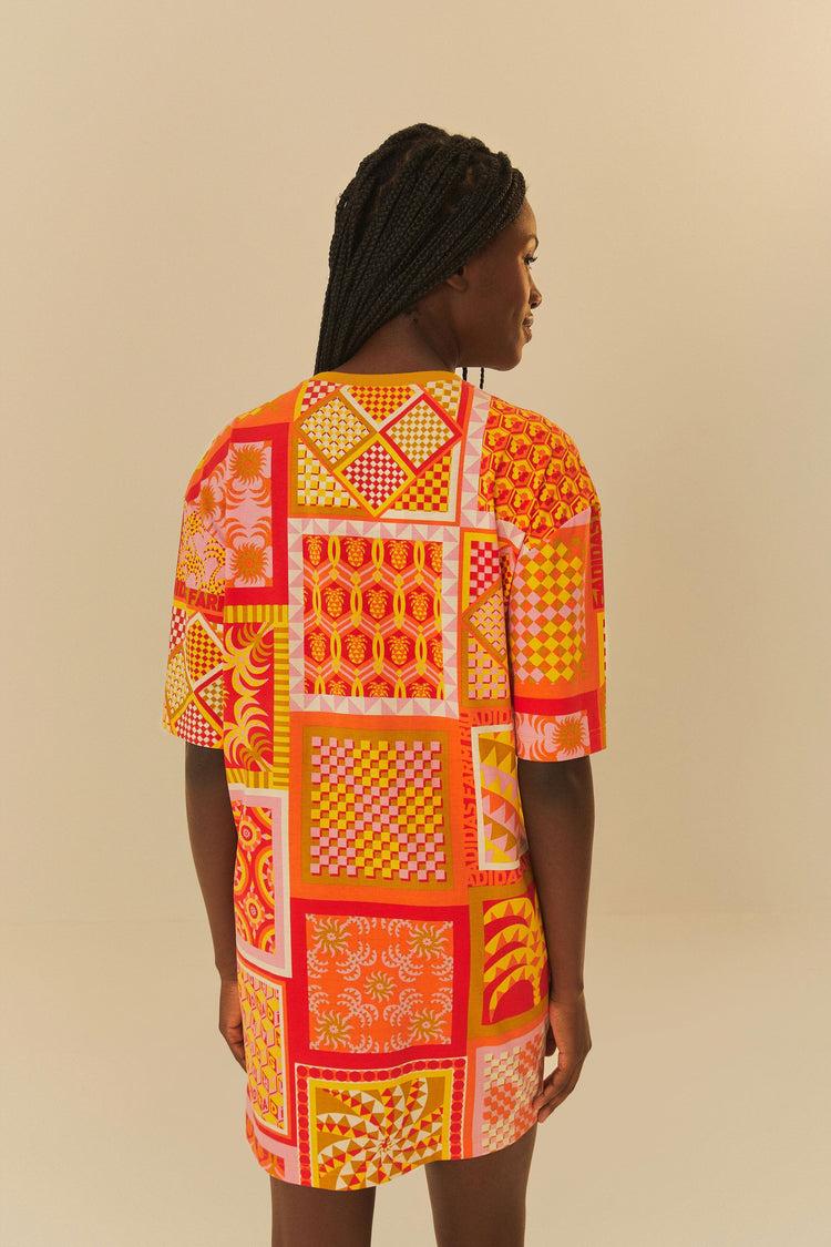 Farm Rio Adidas Farm Solar Kaleidoscope Pink Dress PINK