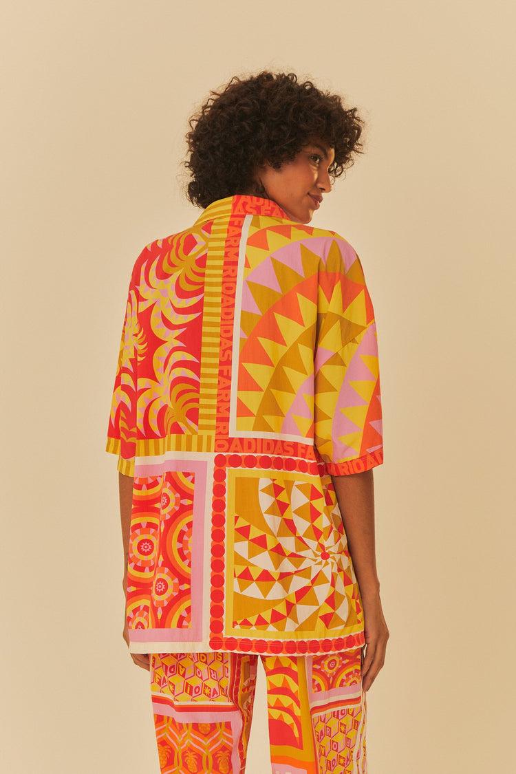 Farm Rio Adidas Farm Solar Kaleidoscope Pink Top PINK