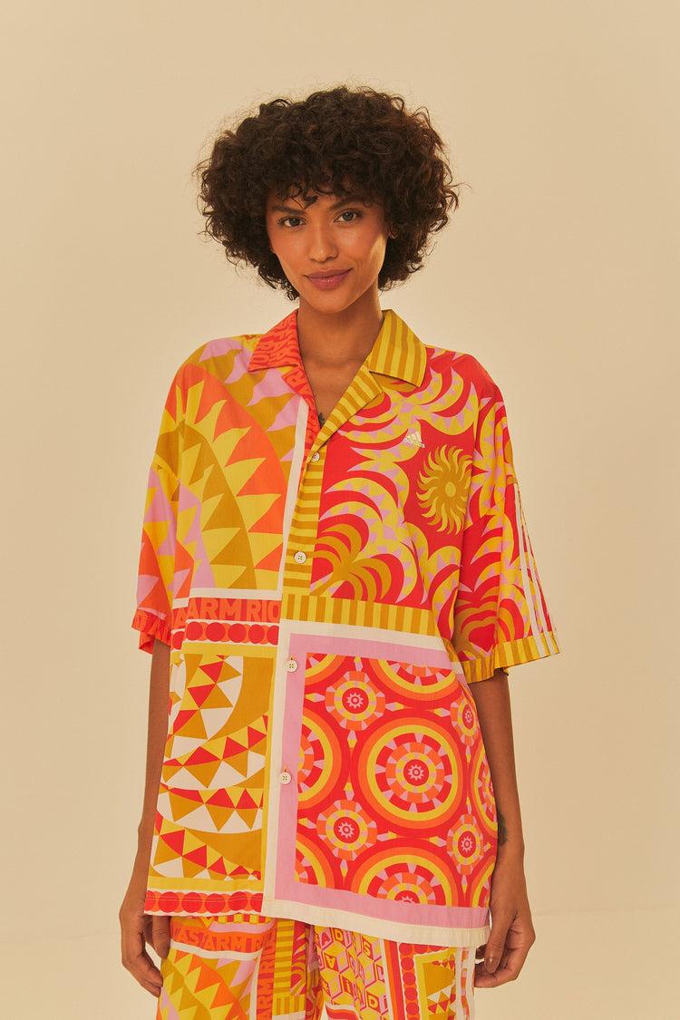 farm rio adidas farm solar kaleidoscope pink top PINK