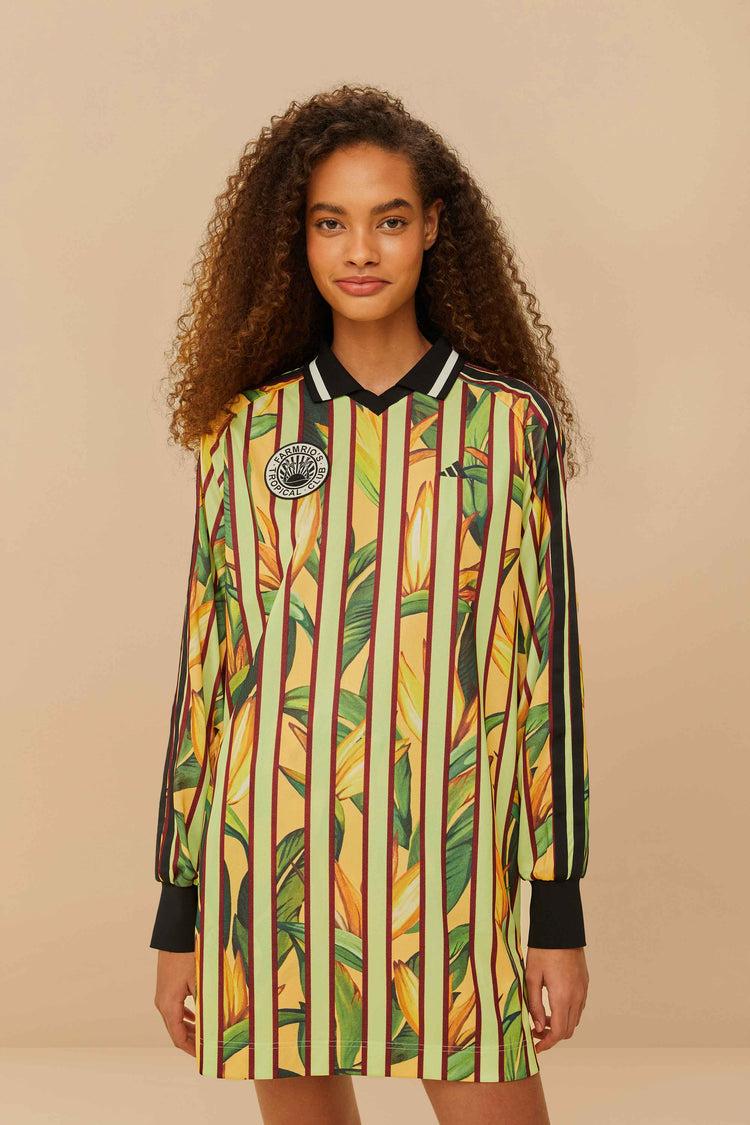 Farm Rio Adidas Stripes Of Paradise Semi Spark Dress YELLOW