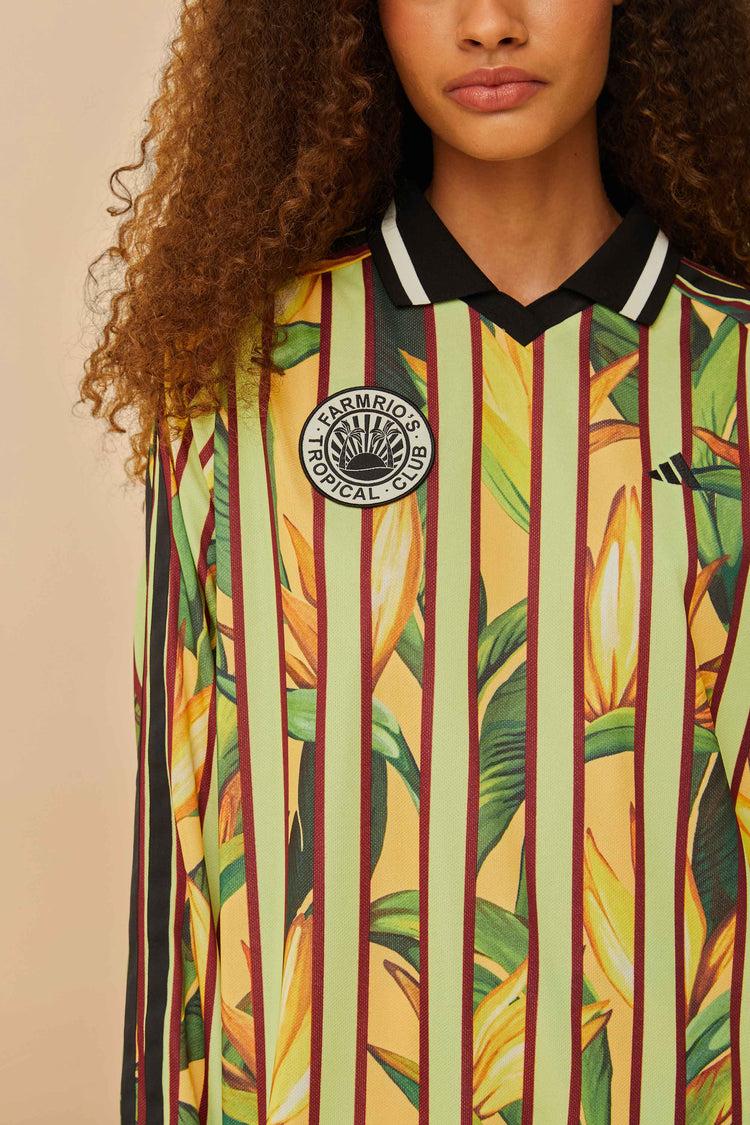 Farm Rio Adidas Stripes Of Paradise Semi Spark Dress YELLOW