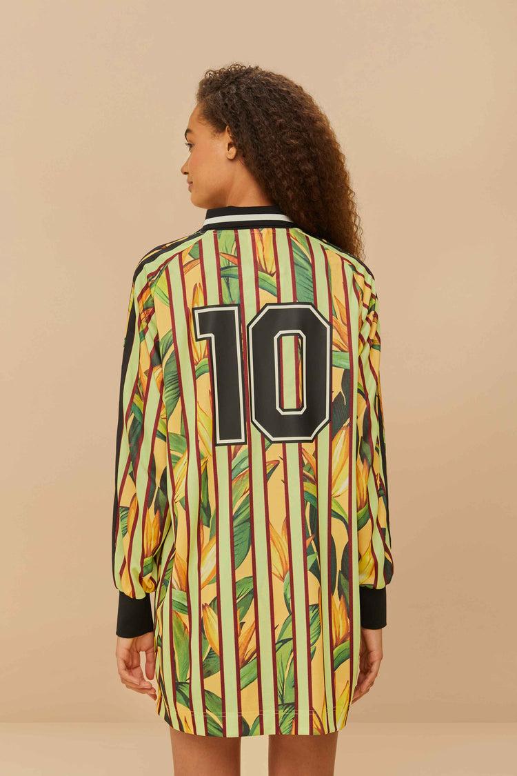 Farm Rio Adidas Stripes Of Paradise Semi Spark Dress YELLOW